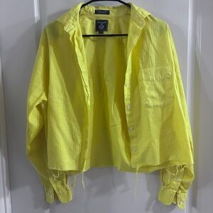 Faconnable Bright Yellow Casual Button Down Shirt